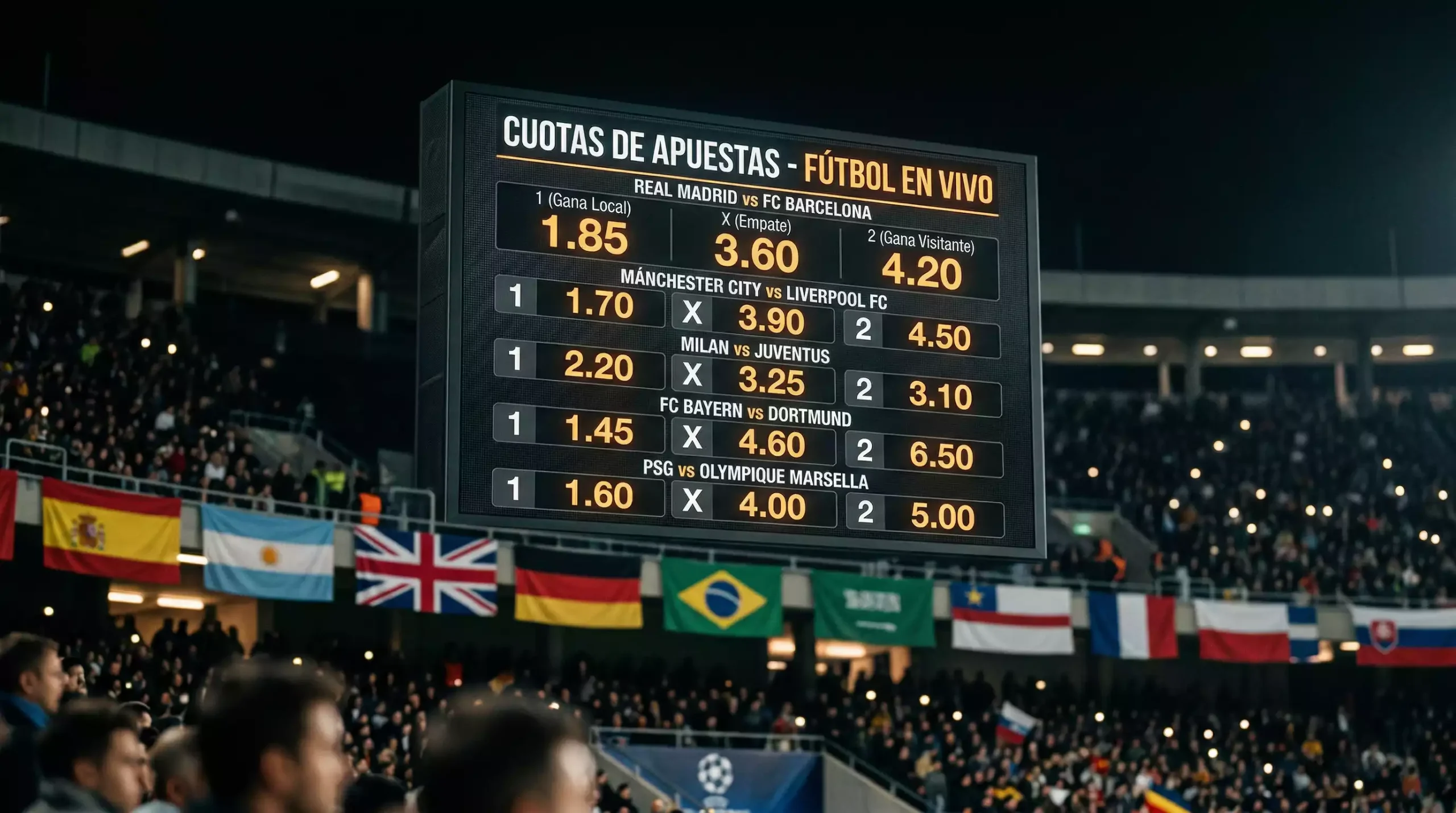 Tabla de cuotas del Mundial 2026 con las 48 selecciones ordenadas por probabilidad implícita de ganar el torneo