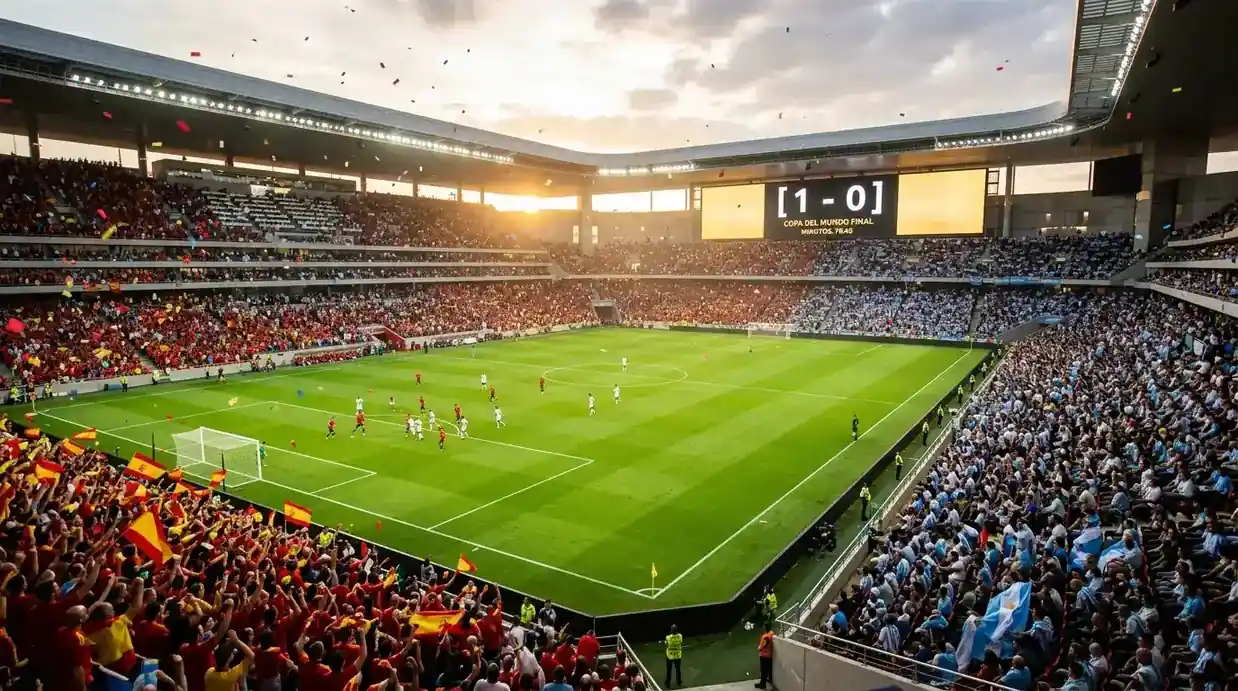 Cuadro final del Mundial 2026 con el marcador España 1-0 Argentina tras el alargue