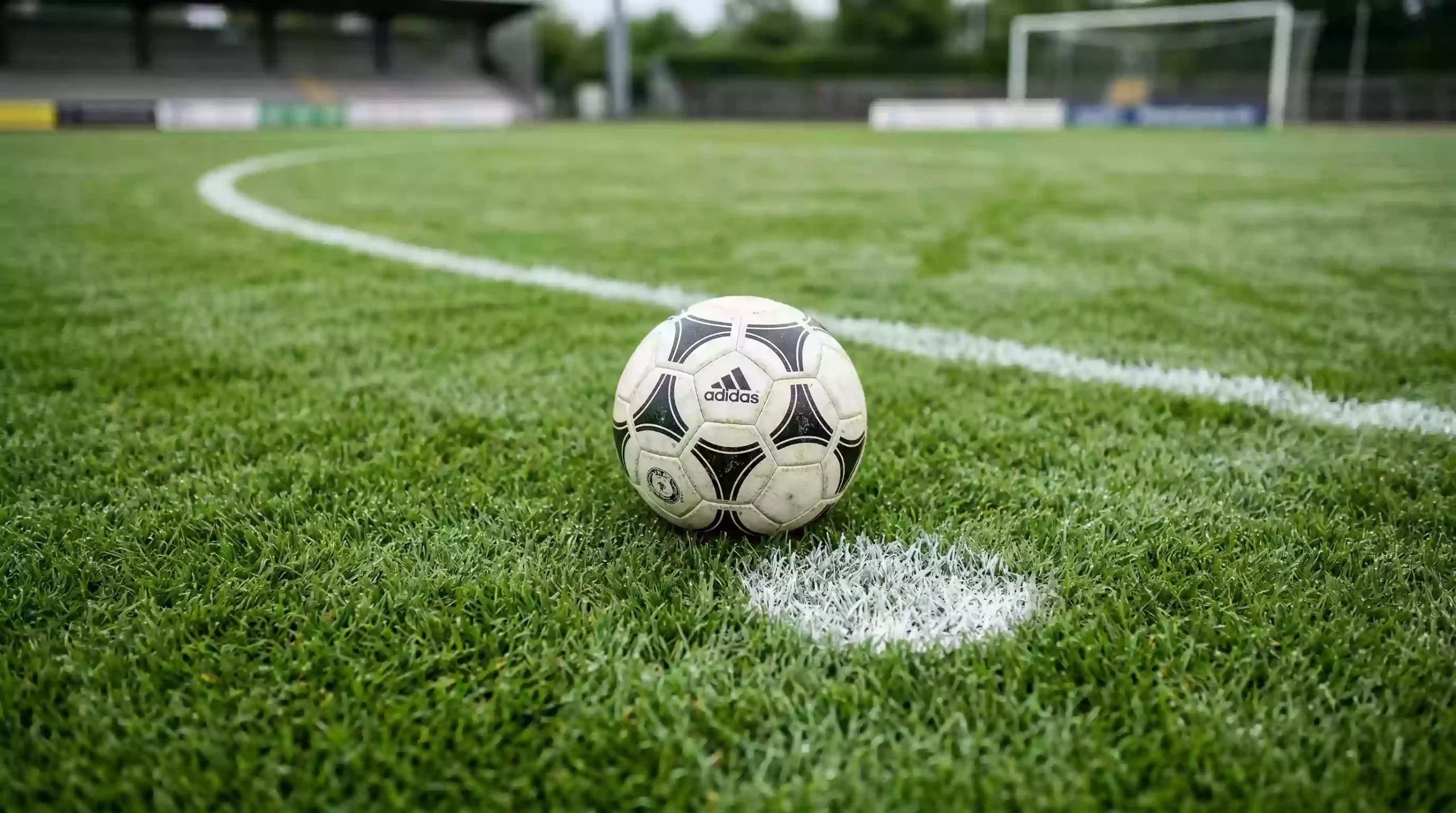 Balón de fútbol sobre césped natural antes de un partido del grupo K del Mundial 2026