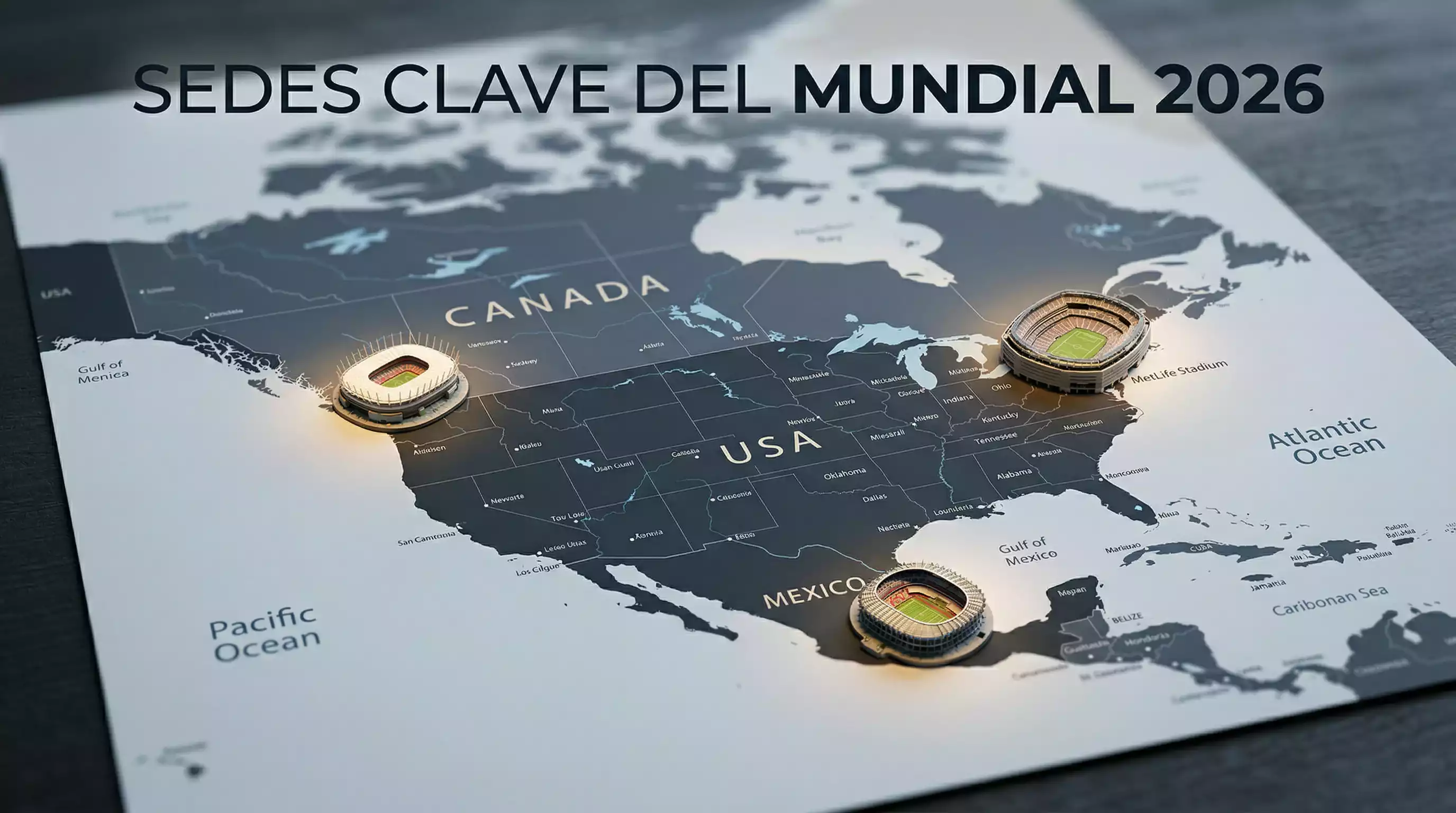 MetLife Stadium, Estadio Azteca y SoFi Stadium, sedes de la final, inauguración y semifinal del Mundial 2026